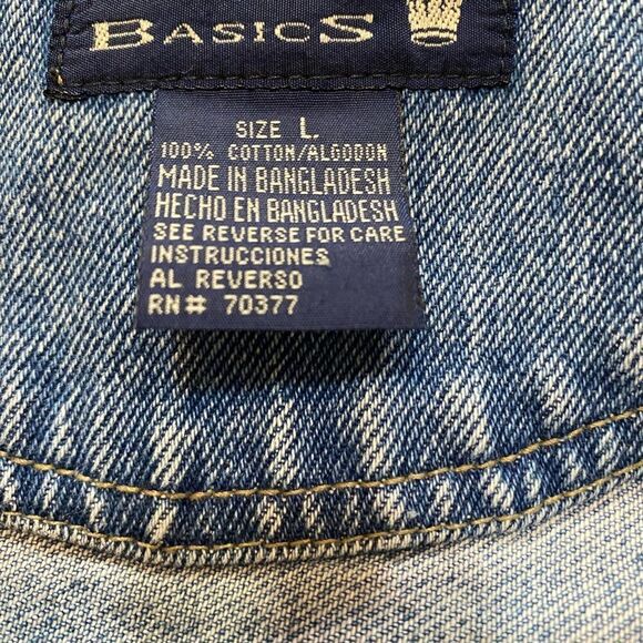 CZ Basic Denim vest zip front, size L - Picture 3 of 3